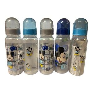 Disney Baby Bpa Free 9oz Bottle‎ Medium Flow Silicone Nipple Mickey Mouse 5pk